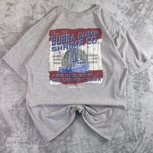 Distressed Bubba Gump Shrimp Co Graphic Tee Gray Forrest Gump Movie Shirt